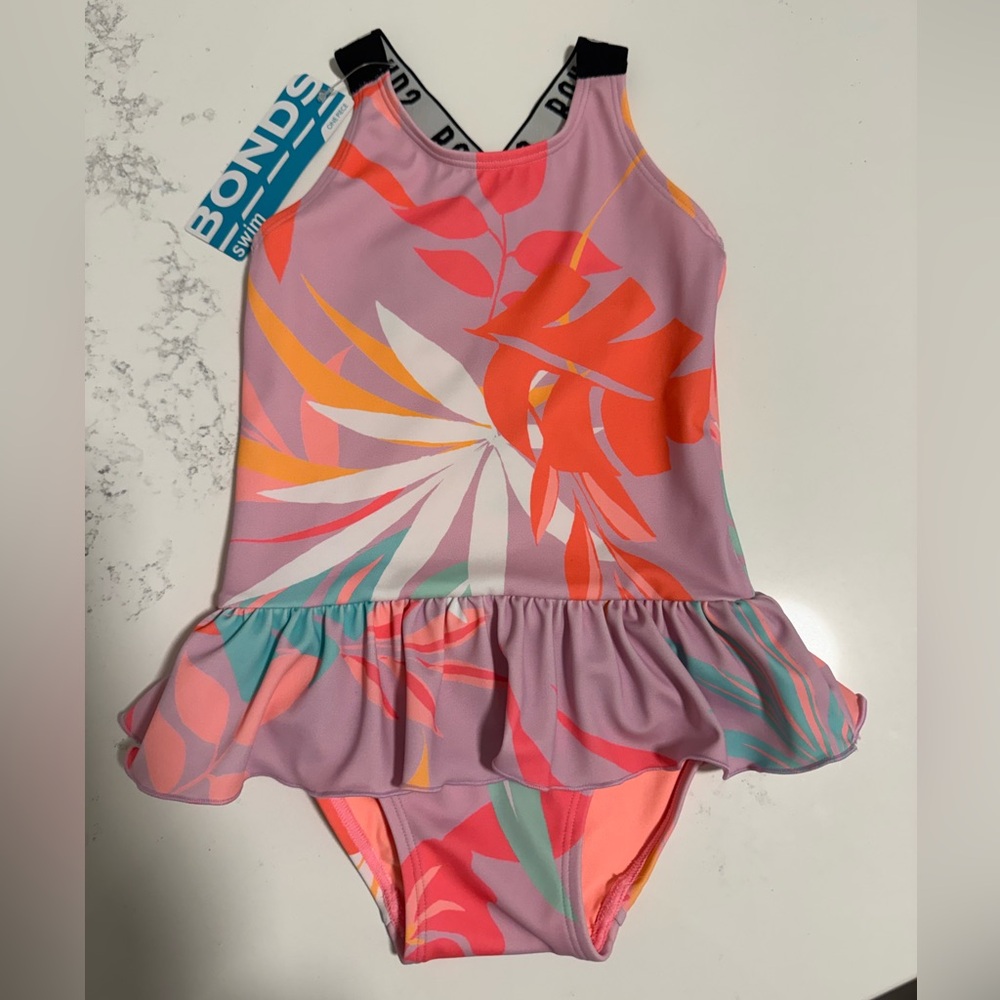 NWT BONDS Baby Frill Swimsuit • Size 12-18 Months • Pink